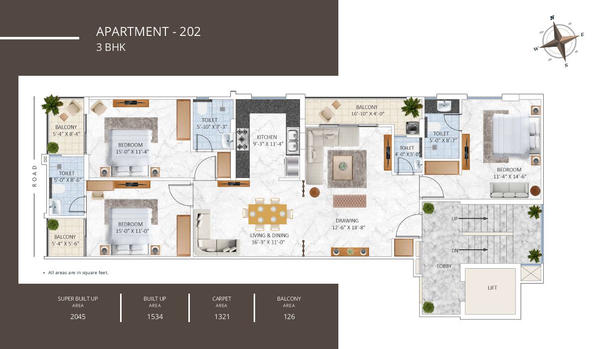 3 BHK Floor Plan